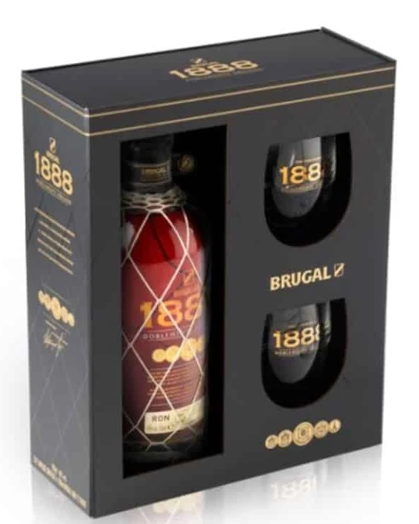 Brugal 1888 Rum Gift puck + Glasses 70