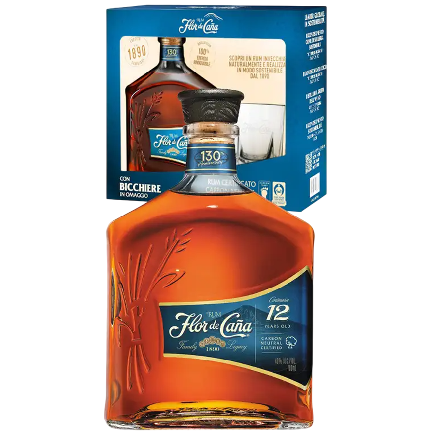 Flor de Cana Centenario 12YO & Gift Jicara Cup 70cl