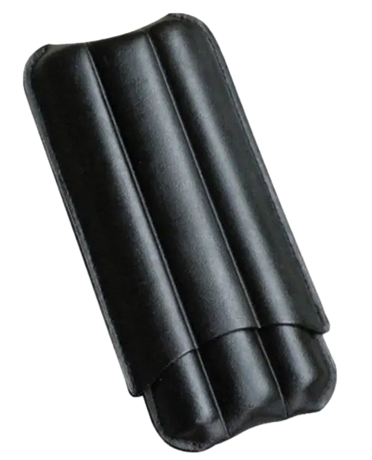 Leather Case 3 Cigars Black