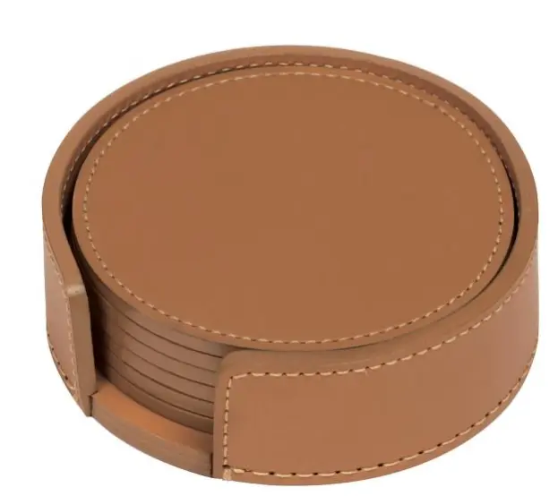Giobagnara Rudi Acquerello Coaster Holder & 6 Coasters Mud