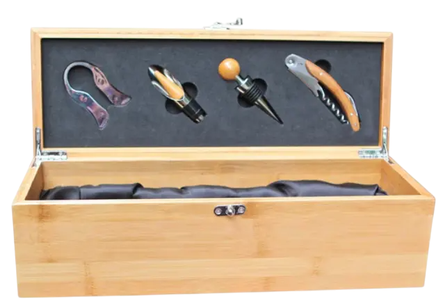 ClassWine Bamboo Box for 1 Bottle with 1 Accessoires