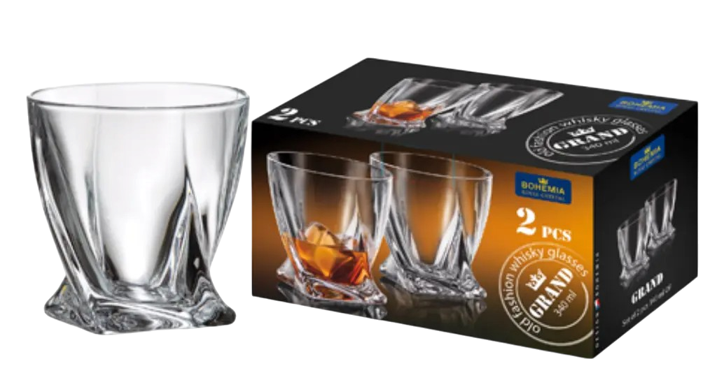 ClassWine Crystal Bohemia Box of 2 Whisky Glasses 34cl