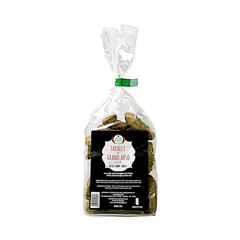 Terre di Puglia TARALLI HANDMADE Tradizionali with burnt wheat 250gr
