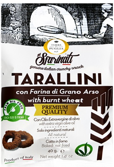 Terre di Puglia TARALLINI SFARINATI PREMIUM Burnt Wheat 40GR