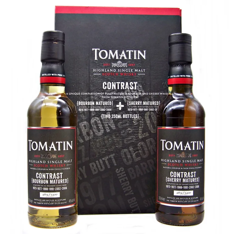 Tomatin Contrast Sherry/Bourbon set 2x35cl