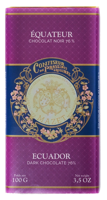 MAZET Tablettes Chocolat Noir Equateur 100g