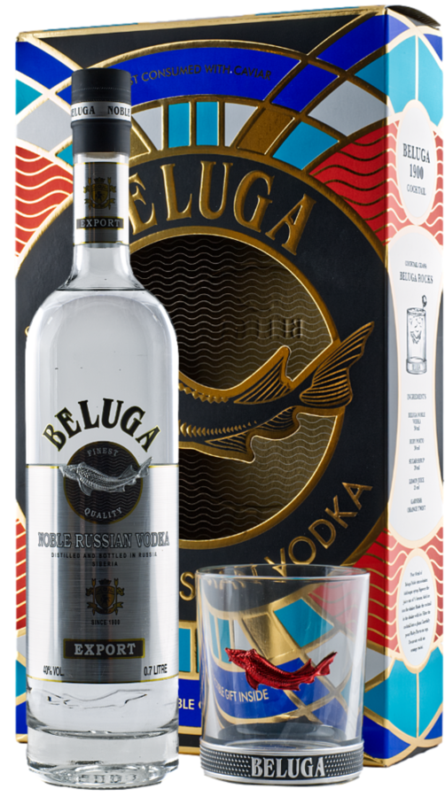 Beluga Noble Vodka with Rock Glass 70cl
