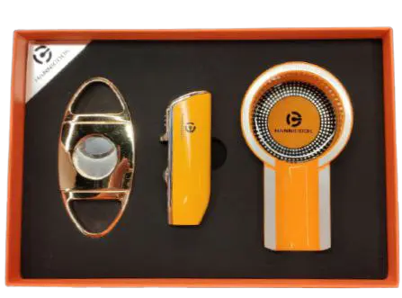 Hannicook Metal Cigar Set Yellow