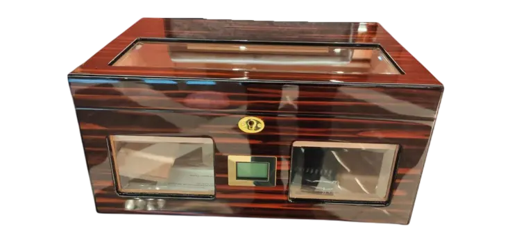 Humidor Large with Glass Window Cherry Wood