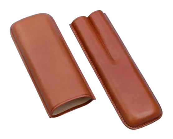 Cigar Case Brown Leather 
