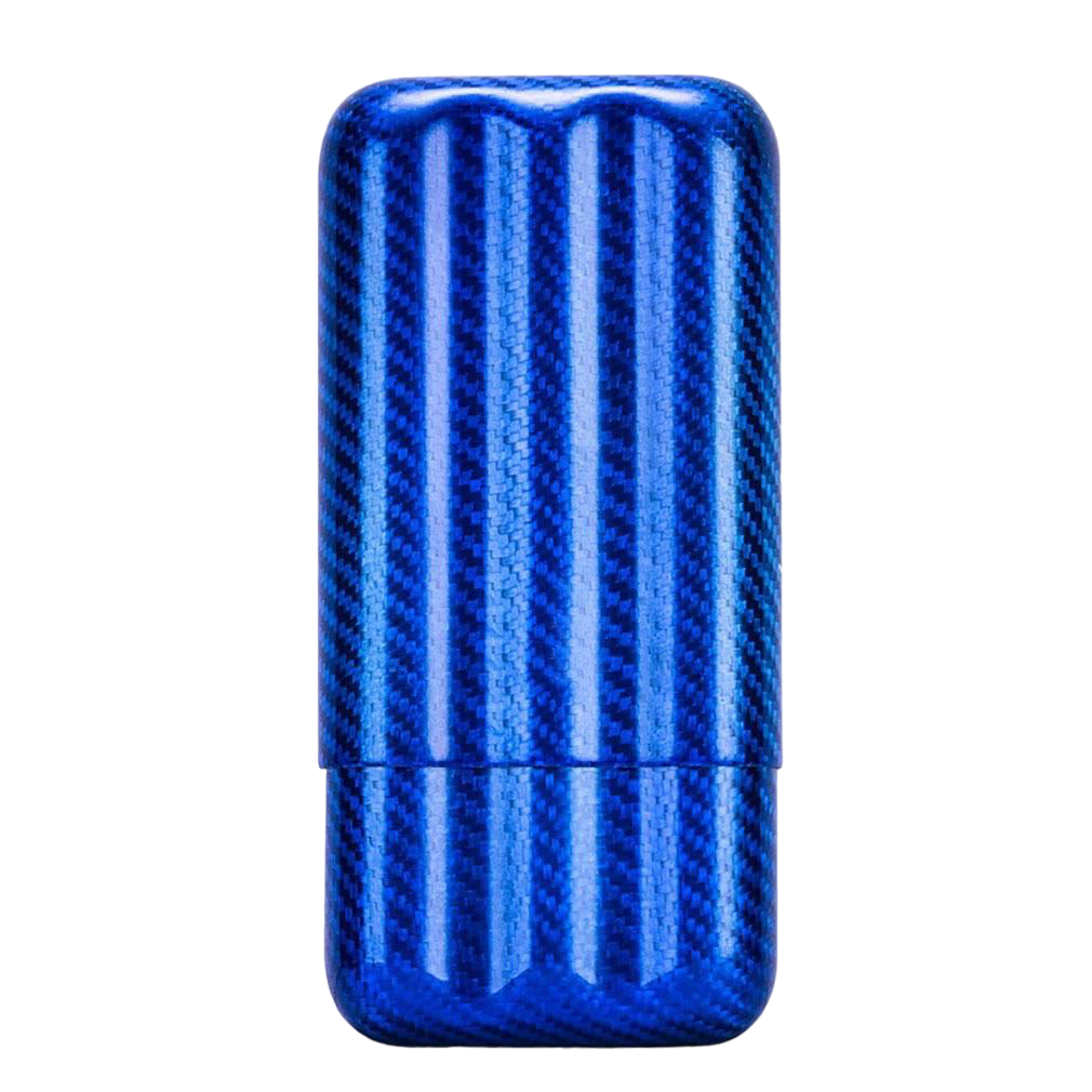 Cigar Case Carbon Blue for 3pcs