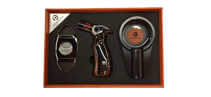 Hannicook Metal Cigar Set Black