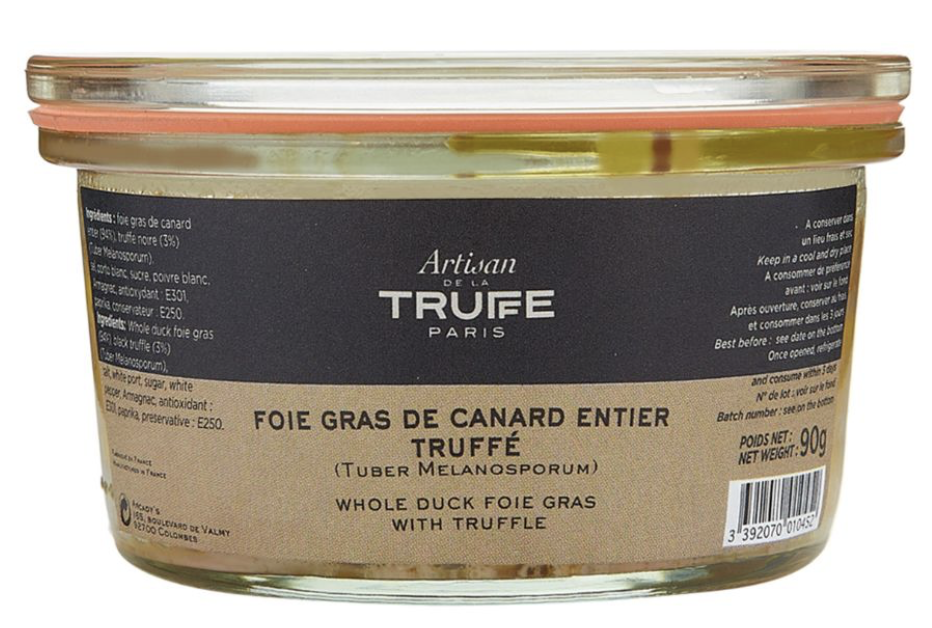 Artisan De La Truffe Whole Duck Foie Gras With Black Truffle 3% 90g