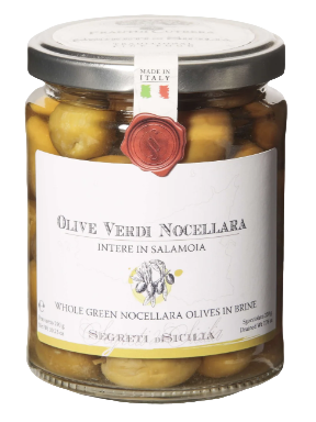 Frantoi Cutrera Vaso Olive Verdi Schiacciate In Salamoia Net Weight 220g