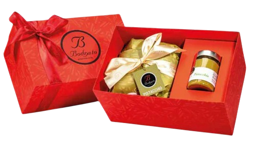 Bodrato Pistachio Panettone 800g + Pistachio Cream 320g