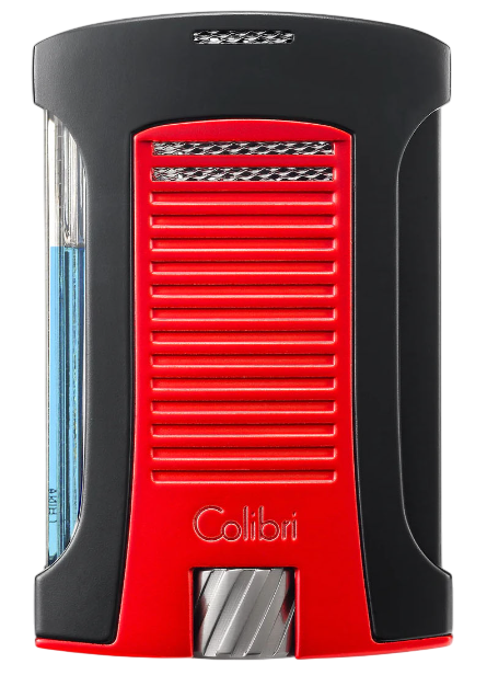Colibri Daytona Black + Red Single Jet Lighter