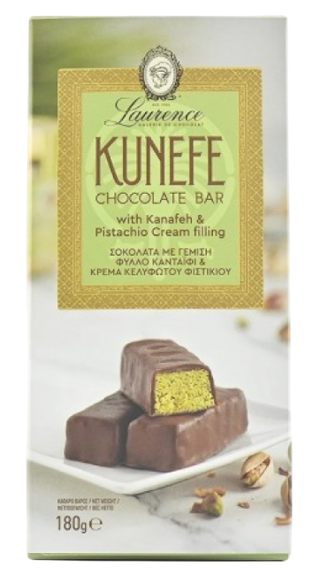 Laurence Kunefe Chocolate with Kanafeh & Pistachio Cream filling 180g