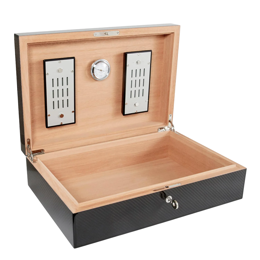 Elie Bleu Wooden Humidor Carbon For 110 Cigar